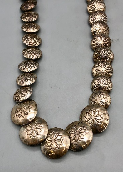 Double Sided "Pillow" Sterling Silver Necklace