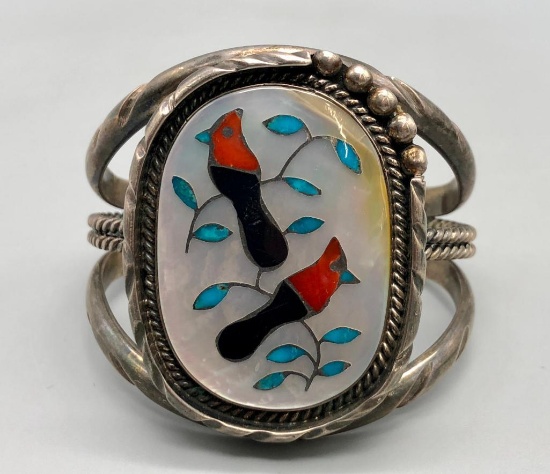 Vintage Cardinal Inlay Theme Bracelet
