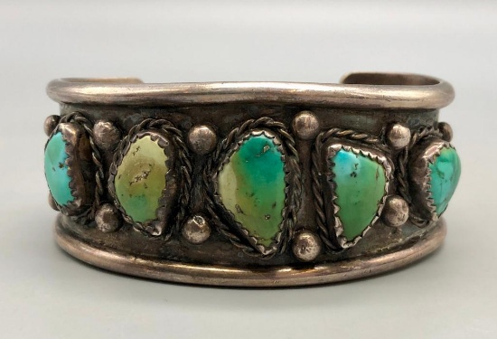 Vintage Five Stone Turquoise Bracelet