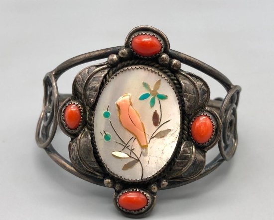 Vintage Cardinal Inlay Bracelet