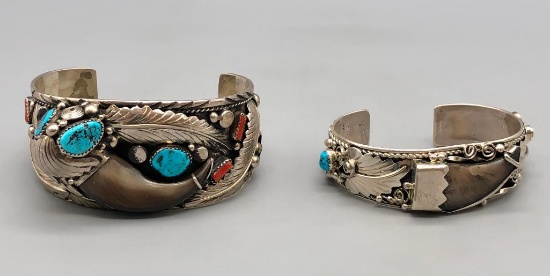 His & Hers Turquoise, Coral, & Claw (Faux) Bracelet