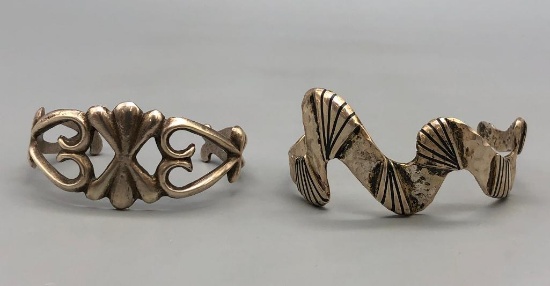 Two Cast Bracelets (Sterling Silver)