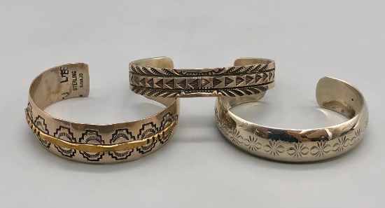 Three Sterling Silver Bracelets