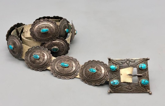C. 1920s-30s Estate Concho Belt