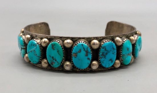 Vintage 11 Stone Turquoise Bracelet