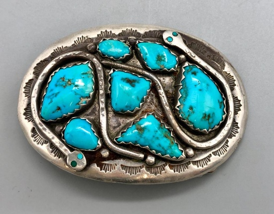 Effie C. Turquoise Snake Belt Buckle