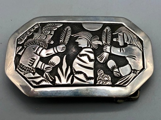Becenti Overlay Storyteller Buckle