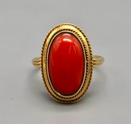 14K Gold & Coral Ring