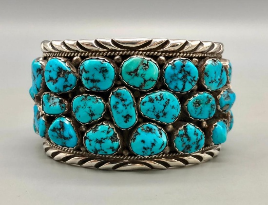 Vintage 33-Stone Turquoise Bracelet