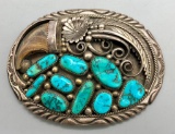Vintage Turquoise & Claw Belt Buckle