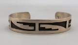 Hopi Style Sterling Silver Overlay Bracelet