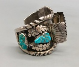 Vintage Four-Stone Turquoise Watch Cuff