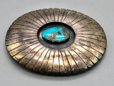 Vintage Turquoise Shadowbox Belt Buckle