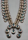 Shadowbox (Bear Paw) Squash Blossom Necklace