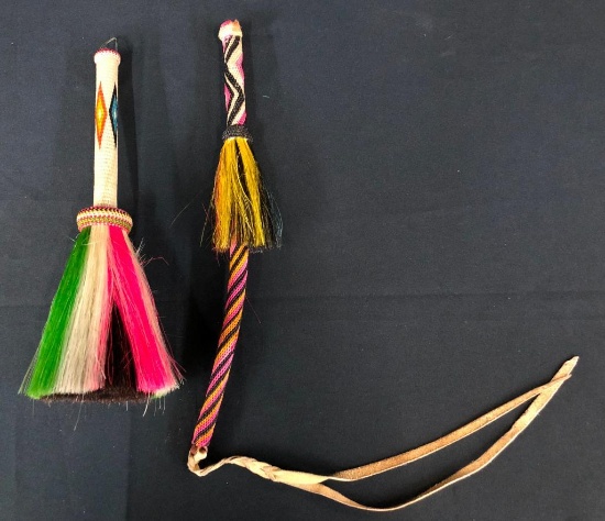 Two Hitched Horsehair Items - Deer Lodge