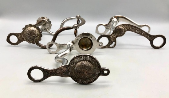 Three Sterling Silver Overlay Bit- Two Fleming