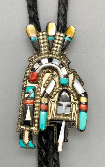 Zuni Rainbowman Inlay Bolo by Esther Cellicion