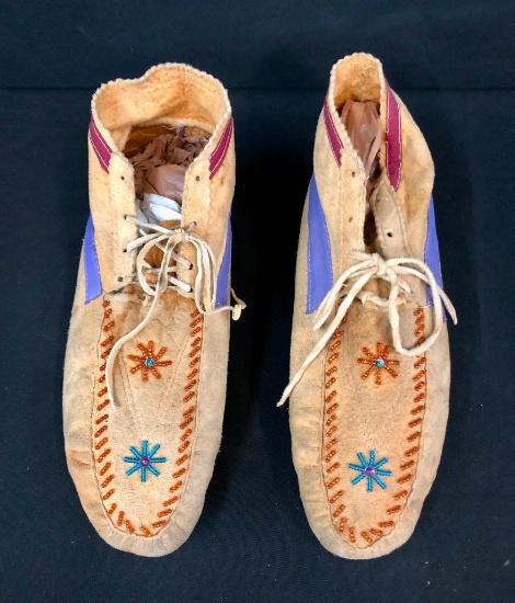 Athabascan Moose Hide Beaded Moccasins