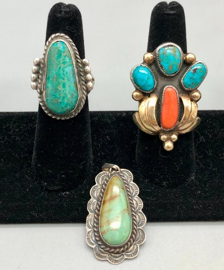 Two Vintage Rings and Pendant- Dee Morris