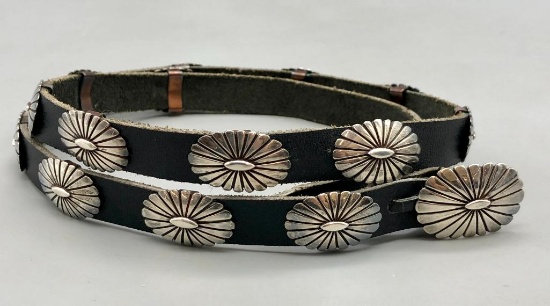 Vintage Sterling Silver Concho Style Hat Band