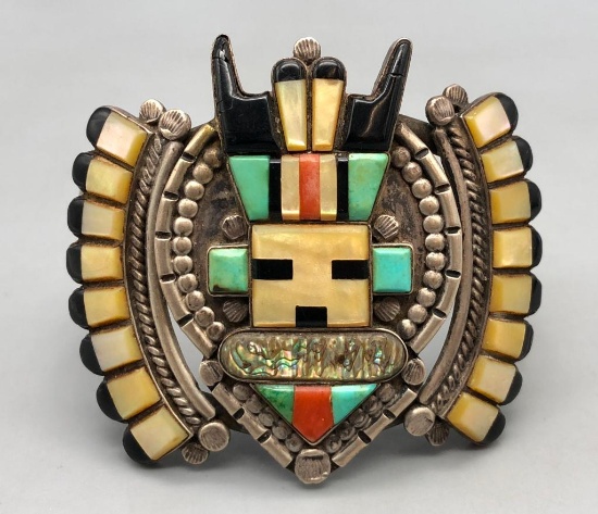 Multi-Stone Zuni Inlay Antelope Themed Bracelet