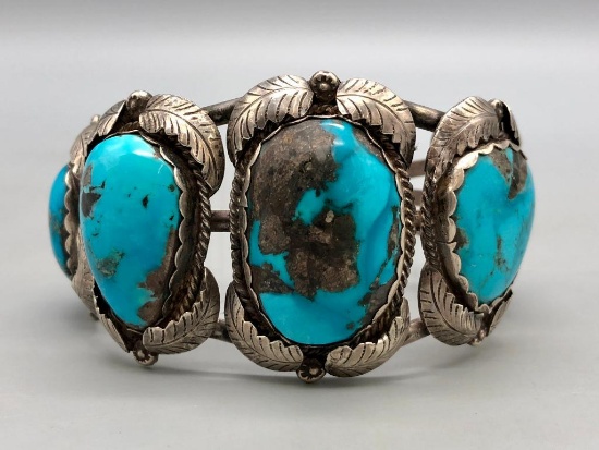 Vintage Five Stone Turquoise Bracelet