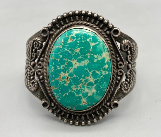 1940s Era Fred Harvey Turquoise and Sterling Silver Bracelet