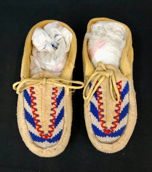 Vintage Blackfeet Beaded Moccasins