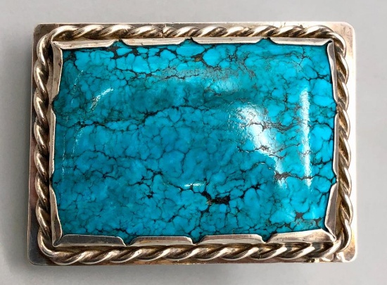Large Stone Turquoise Belt Buckle