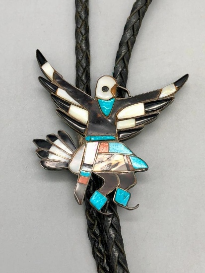 Vintage Eagle Dancer Inlay Bolo Tie