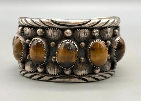 Vintage Seven Stone Tiger Eye Bracelet