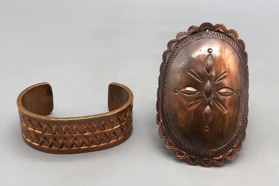 Two Vintage Copper Bracelets