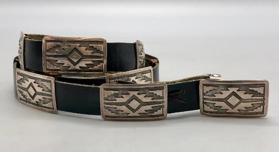 Sterling Silver Overlay Concho Belt - Darrell Brown