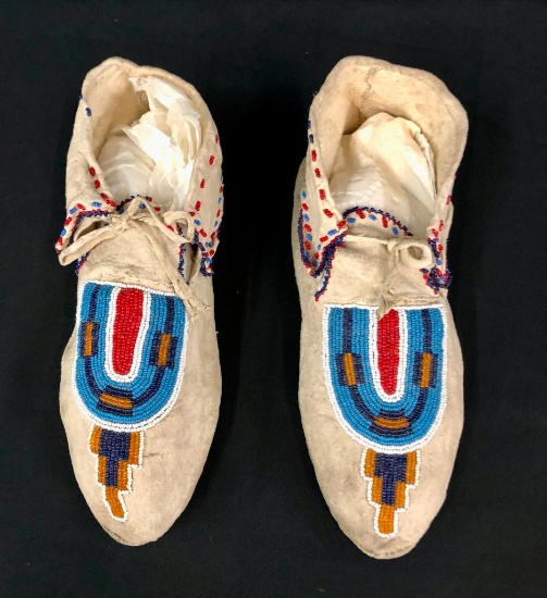 Vintage Blackfeet Beaded Moccasins