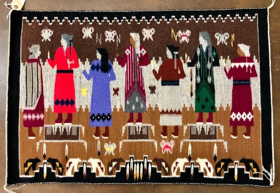 Vintage Pictorial Navajo Textile