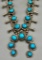 Turquoise & Sterling Silver Squash Blossom Necklace