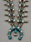 Turquoise & Sterling Silver Squash Blossom Necklace