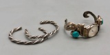 2 Sterling Silver Bracelets and Watch Cuff