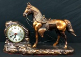 Vintage Copper Horse Clock