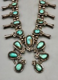 Vintage Turquoise Squash Blossom Necklace