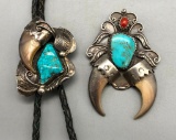 Turquoise and Claw Pendant And Bolo Tie