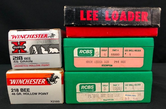 218 Bee Ammo, Dies, And Lee Loader