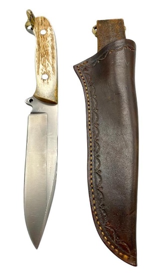 Tim Olt Custom Knife With Stag Grips