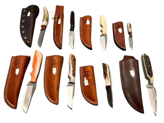 Group Of Eight Anza Knives With Sheaths
