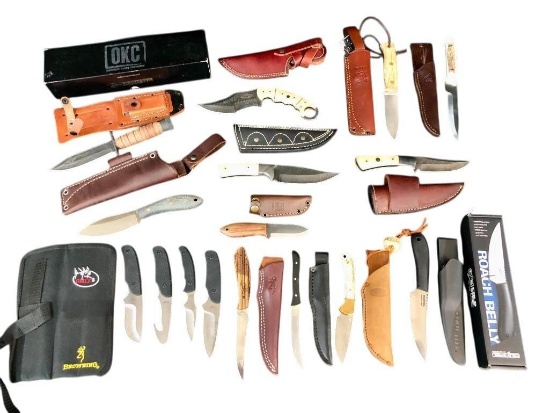 Group Of Fifteen Fixed Blade Knives