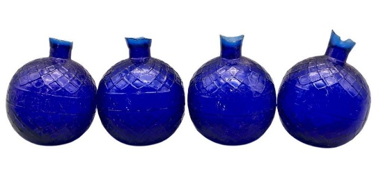 Group Of Four Antique Glass Target Balls