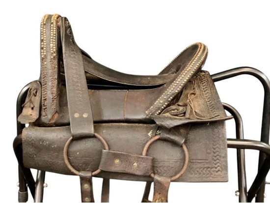 Tacked Antique Navajo Saddle