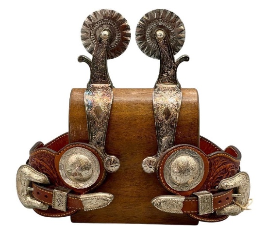 Fancy Wyoming Split Style Spurs With Nice Straps