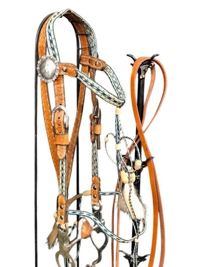 Montana Prison Hitched Horsehair Bridle By Joe Paoni