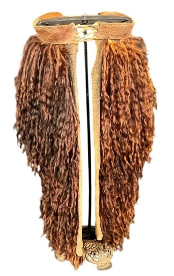 Child Size Antique Wooly Chaps With Display Stand